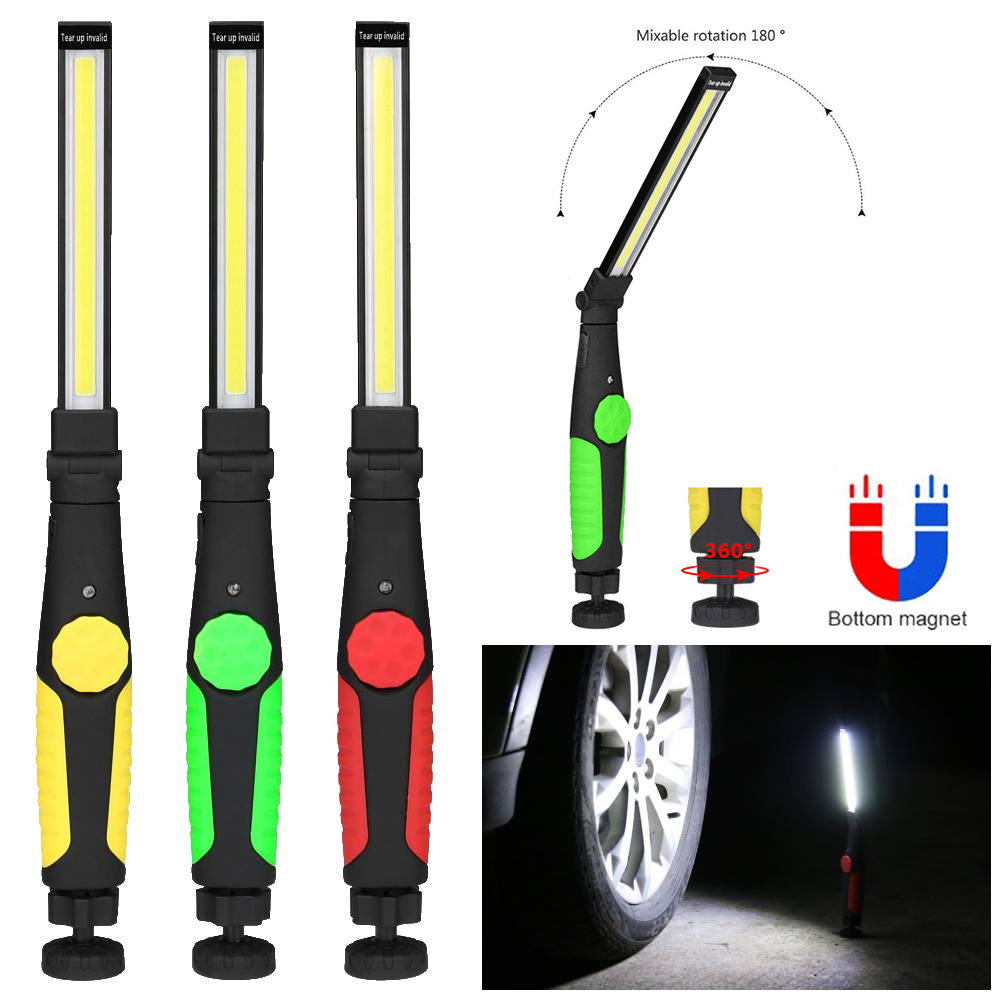 Outdoor Camping Jobs - Lampe de poche pliante COB, Rechargeable