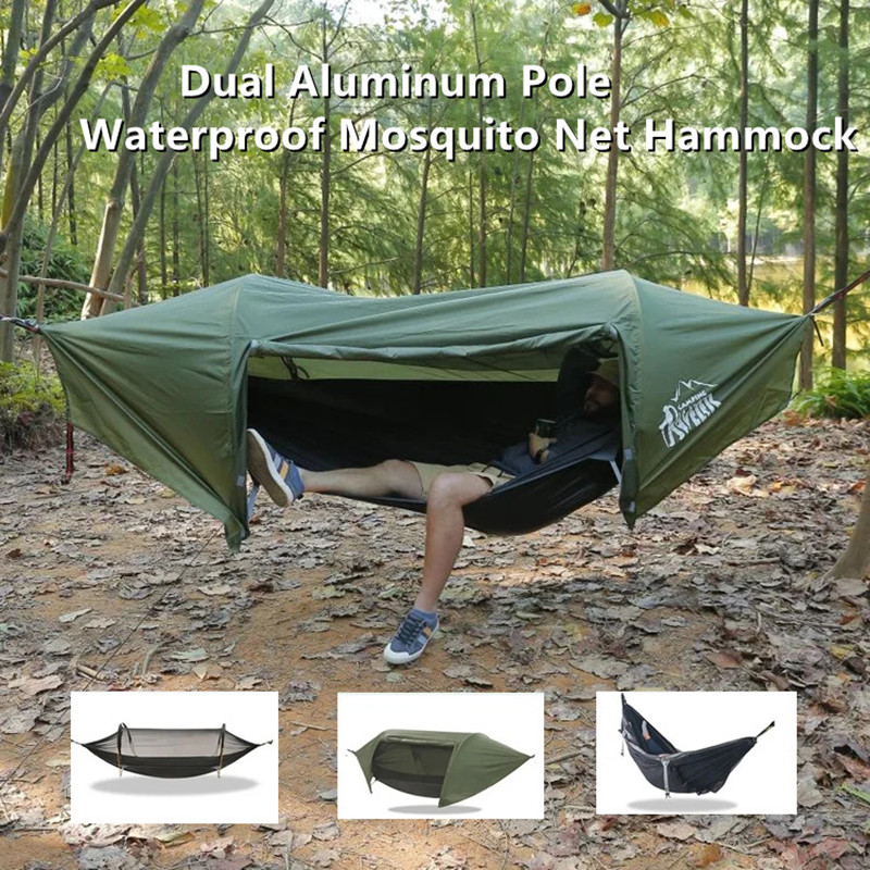 Outdoor Camping Solo - Hamac moustiquaire tunnel 3-en-1 avec bâche