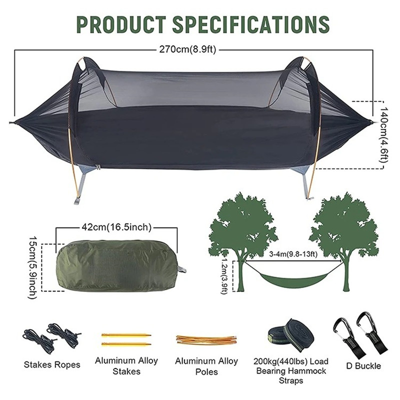 Hamac moustiquaire tunnel 3-en - Outdoor Camping Solo avis et prix